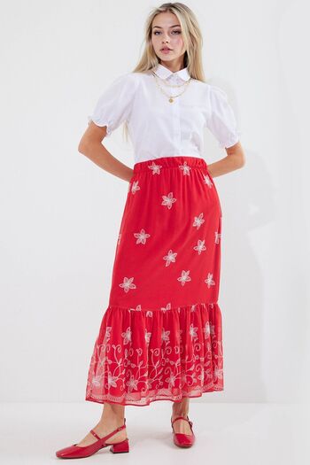 Hiccup Bdart Floral Patterned Maxi Skirt