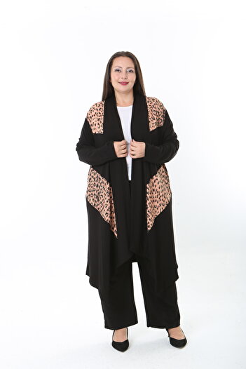 XL Modam Women's Lycra Patterned Oversized Cardigan