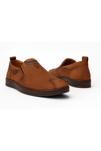 Growish Gr0368 Genuine Nubuck Leather Lightweight Poly Sole Perforated Casual Espadrille Style with Stitched Accessories