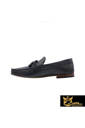 Zaim Kundura Men's Navy Blue Genuine Leather Shoes 342891016-1
