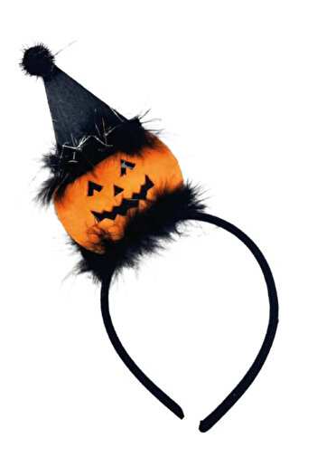 Le Mabelle Halloween Girl's Crown with Orange Hat and Pumpkin Figure