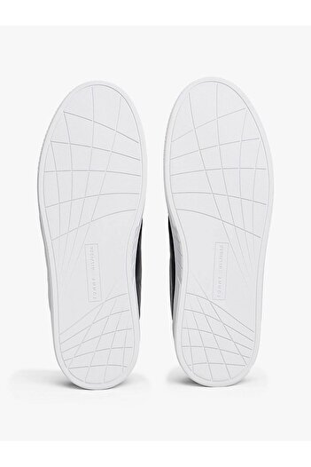 Tommy Hilfiger Erkek Bayrak Logolu Düz ve Rahat Taban %100 Deri Lacivert Sneaker FM0FM05628-DW5
