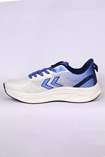 hummel 900736-9109 HML FUTURE Şevron Detaylı Tekstil Üst Yüzey Rahat Taban Beyaz-Mavi Erkek Spor Ay