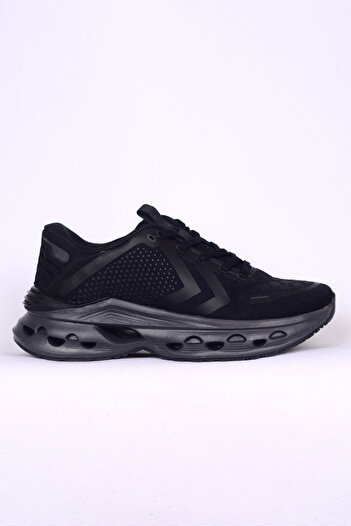 hummel 900683-2042 HML HORIZON Suni Deri Ve Tekstil Üst Yüzey Rahat Taban Siyah-Siyah Kadın Spor Aya