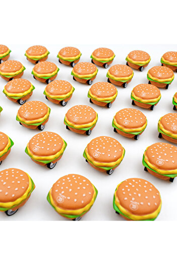 Choice1 12PCS 12/30 Pcs Mini Cute Burger Pull Back Car Children Toy Birthday Party Baby Shower Gift Pinata F