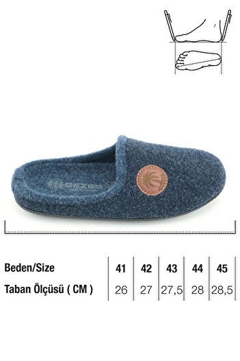 GEZER Men's Winter Felt Removable Insole Comfortable Home Garden Gondola Slippers