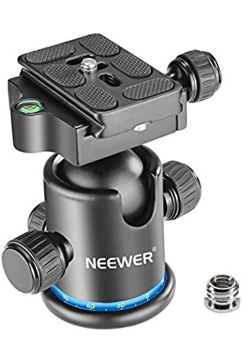 NEEWER Pro Metal Tripod Ball Head 360 Degree Rotating Panoramic with 1/4 inch Quick Shoe Plate, Bubb