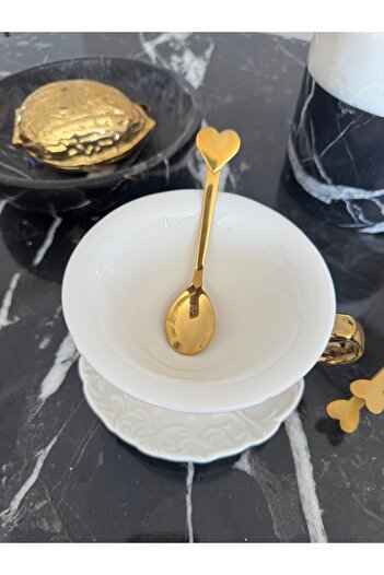 Hatice sakallı design 1Pcs Heart Spoon Dessert Coffee Spoon Titanium 13.5 cm