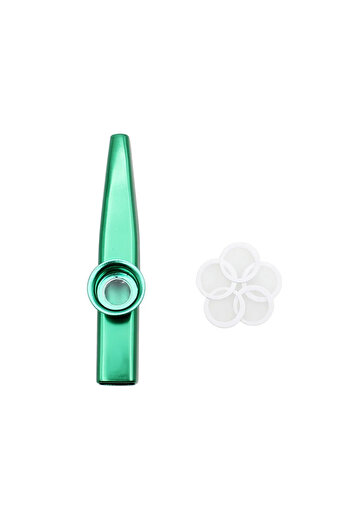 Choice Y01013-Green Kazoo Golden Aluminum Alloy with Membrane Flute Diaphragm Mouth Kazoos Musical Instrume