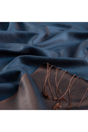 ipekevi Μεταξωτό σάλι διπλής όψης Dingin Blue
