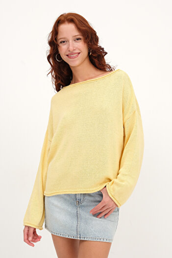 Addax Boat Neck Knitwear Sweater K10237-A5