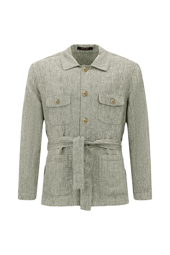 Kiğılı Regular Fit Belted Linen Jacket