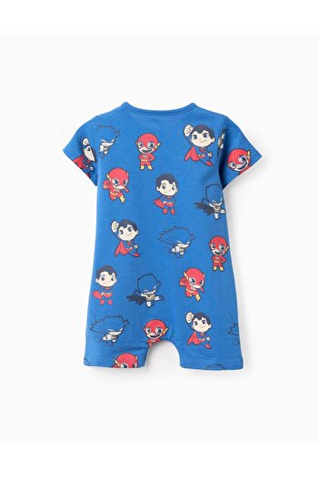 Ziddy Cotton Romper-Pyjamas for Baby Boys 'Super Friends', Blue