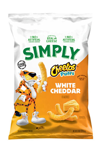 Cheetos Simply White Cheddar Cheese Puffs, Made with Real Cheese,8 OZ (227g) - Export x 4