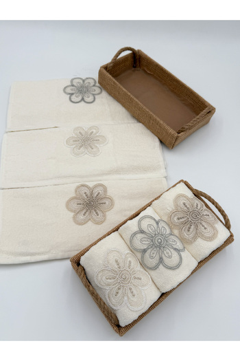 AYHANHOME 2 Pack Wicker Basket with Lacing Dowry Gift 30X50 Kitchen Towel Set