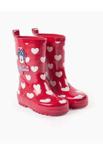 Ziddy Wellies with Heart Pattern for Baby Girls 'Minnie', Red
