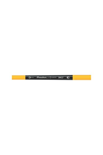 daço Dual Tip Liner Pen, Color Yellow, Material Plastic, 0.4 mm Tip & Brush Tip, Yellow Ink