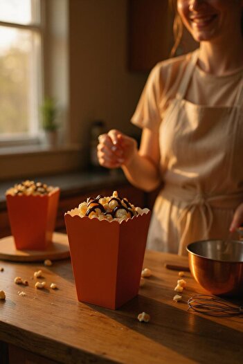 Cadde Süs Orange Popcorn 8-Pack Corn Box