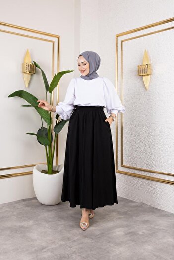 exxitcollection Women's Hijab Stylish Modern Strawberry Pocket Skirt with Elastic Waist