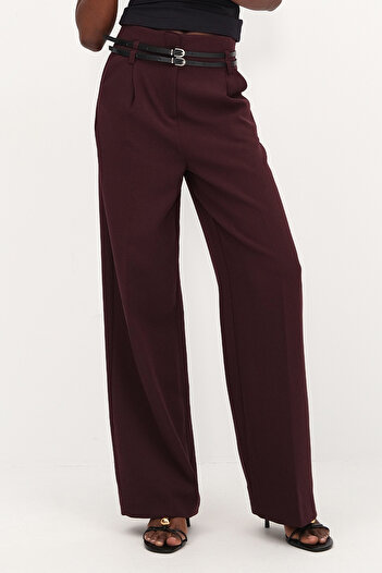 Addax Belted Wide Leg Pants Pn3832