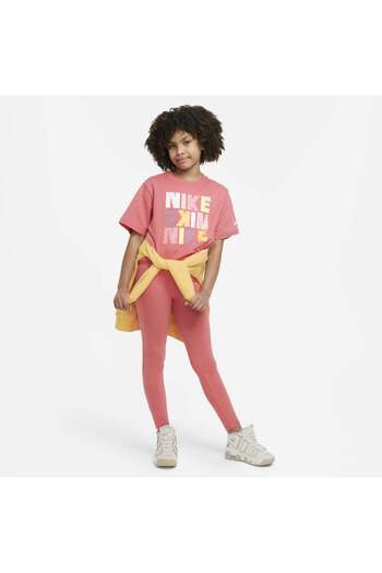 Nike Sportswear Boxy Print Kids Pink Casual Oversized T-Shirt