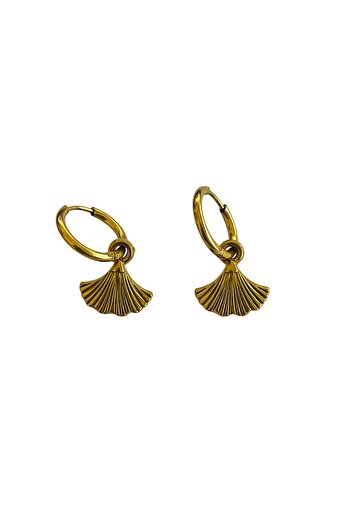 Hoop jewelery Steel Fan Model Earrings