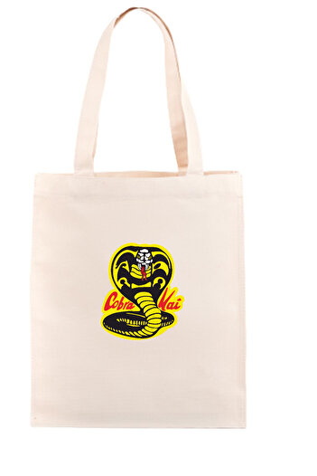 Tshirthane Cobra Kai Logo Raw Cloth Bag