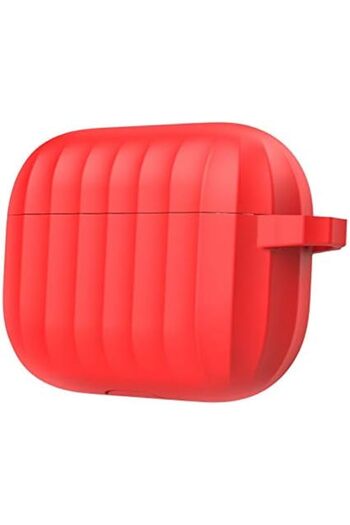 O Ozone Pattern Design Shockproof Silicone AirPod Pro Case with Hook Keychain Ring Protective Cover