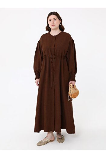 ALİA Plus Size Dress - Brown -