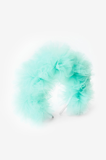 Le Mabelle Girl's Crown with Mint Tulle Pompom