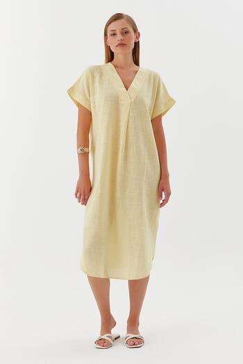 Shopping Shop Oversize Linen Dress Yellow
