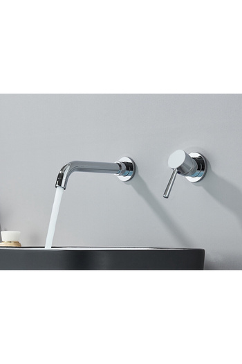 BisDesign Baterie lavoar, culoare crom lucios, încastrată în perete, dimensiune 26 cm