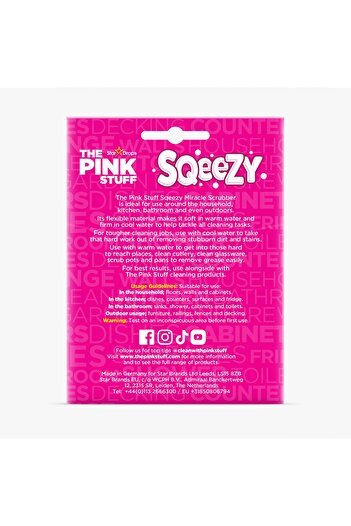 THE PINK STUFF بينك ستاف إسفنجة تنظيف مزدوجة الجوانب سكويزي، حل خالٍ من الخدوش لتنظيف المنزل