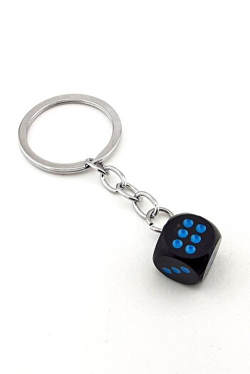 Solfera Black Metal Dice Luck Backgammon Casino Metal Keychain Ky039