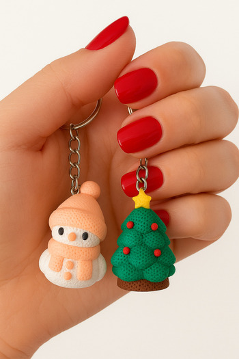 alpikom Christmas Gift Couple Keychain Christmas Keychain