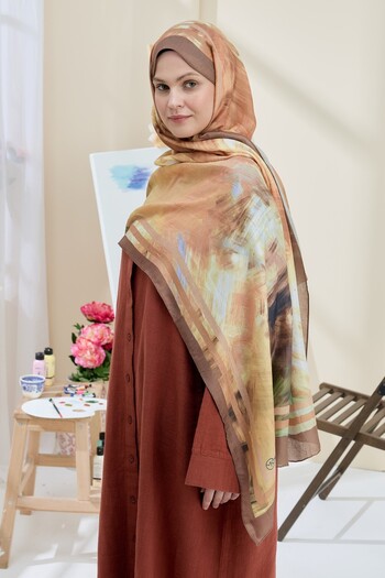 Modakaşmir Ashira Pattern Bamboo Shawl