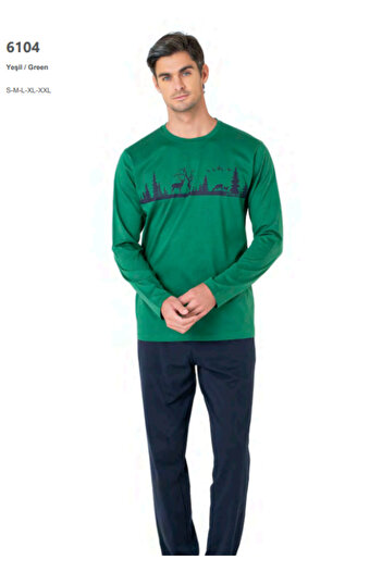 Pierre Cardin Men's Long Sleeve Pajama Set 61Al0In4Da