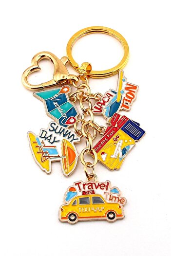 Solfera Holiday Traveler Airplane Boarding Pass Lounger Travel Keychain Bag Ornament Charm Ky023