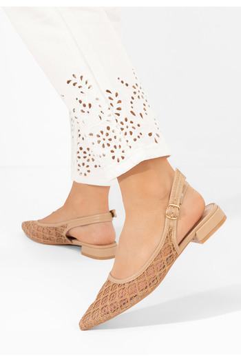 B T Shoes Ryvana khaki low-heeled shoes