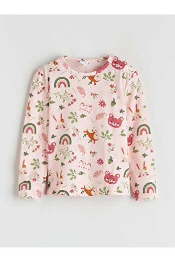 LC Waikiki Crew Neck Printed Baby Girl T-Shirt