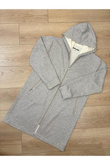 Trend Moda 3 Thread Thick Fabric Hooded Long Women's Coat