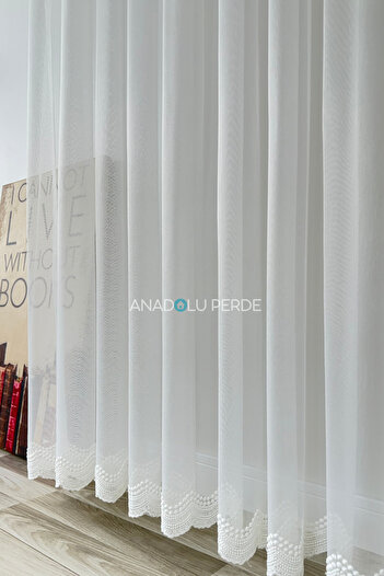 istper Ttm Polka Dot Patterned Tulle Curtain – Soft Texture, 1/3 Pleated |   Transparent |   Suitable for Every Room