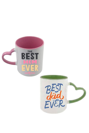 CrisPrint Gift set of 2 personalized mugs "Best Mom Ever & Best Dad Ever"
