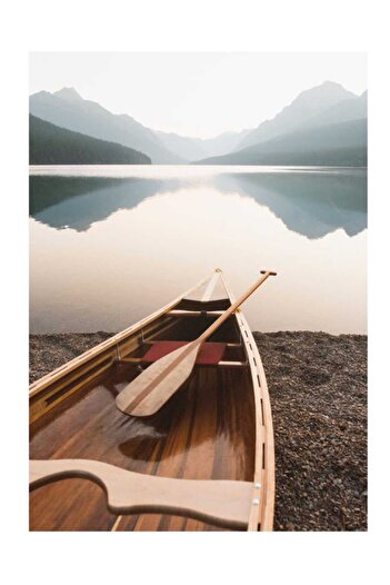 KAYABEY HOME Boat Lake Nature Modern Nature Themed Painting Frame View Mdf Print