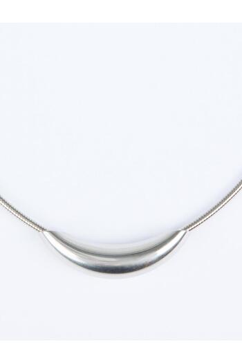 Jimmy Key Silver Color Asymmetrical Metal Figured Necklace