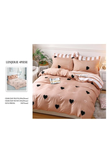 CHIRASO 4 Piece Bedding Set, Satin Cotton Sheet 240x250cm, Duvet Cover 200x230cm, 2 Pillowcases