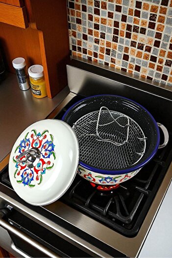 İnci Emaye 22 No Enamel Cookware&Fryer, Serving, Dining Camping, Picnic, Dowry
