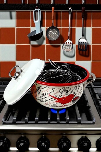 İnci Emaye 22 No Enamel Cookware&Fryer, Serving, Dining Camping, Picnic, Dowry