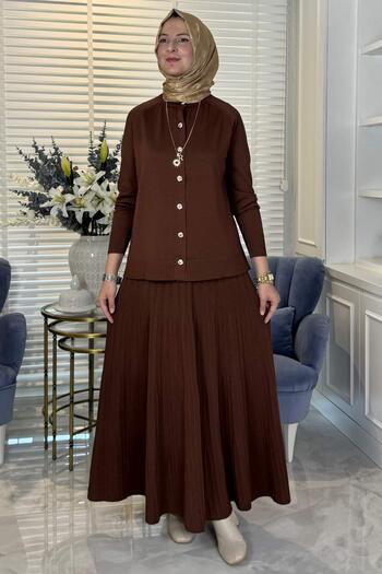 Rabia Şamlı Narin Knitwear Set Brown
