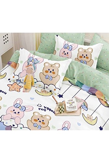 CHIRASO 4 Piece Bedding Set, Satin Cotton Sheet 240x250cm, Duvet Cover 200x230cm, 2 Pillowcases